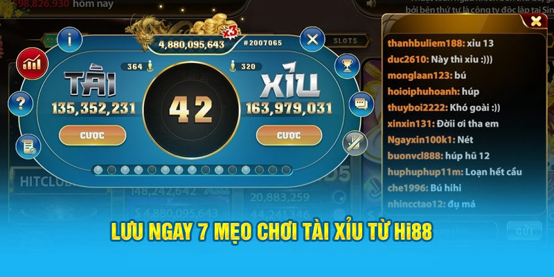 Lưu ngay 7 mẹo chơi tài xỉu từ Hi88